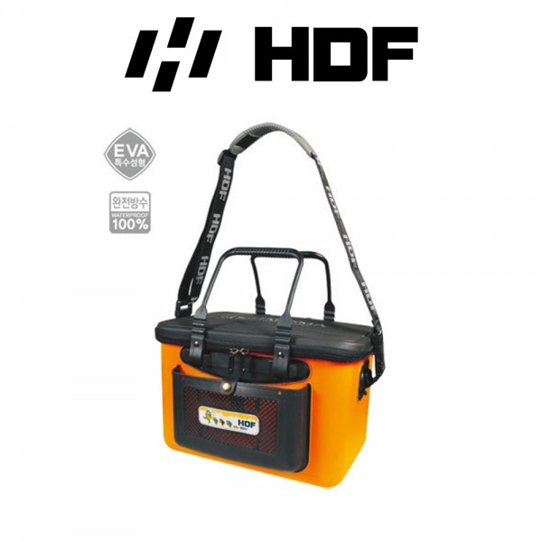해동 HB-227 EVA 하드 밑밥통 36cm 오렌지 낚시 바칸 가방 밑밥통