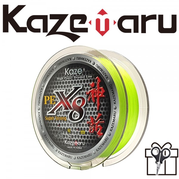 카제마루 신화PE X8 바다민물 원줄 형광그린