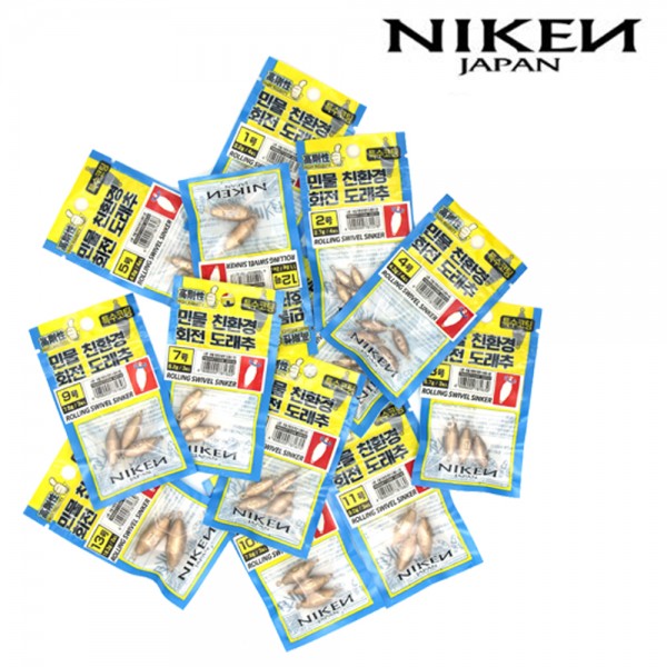 니켄 민물 친환경 회전도래추 황동코팅